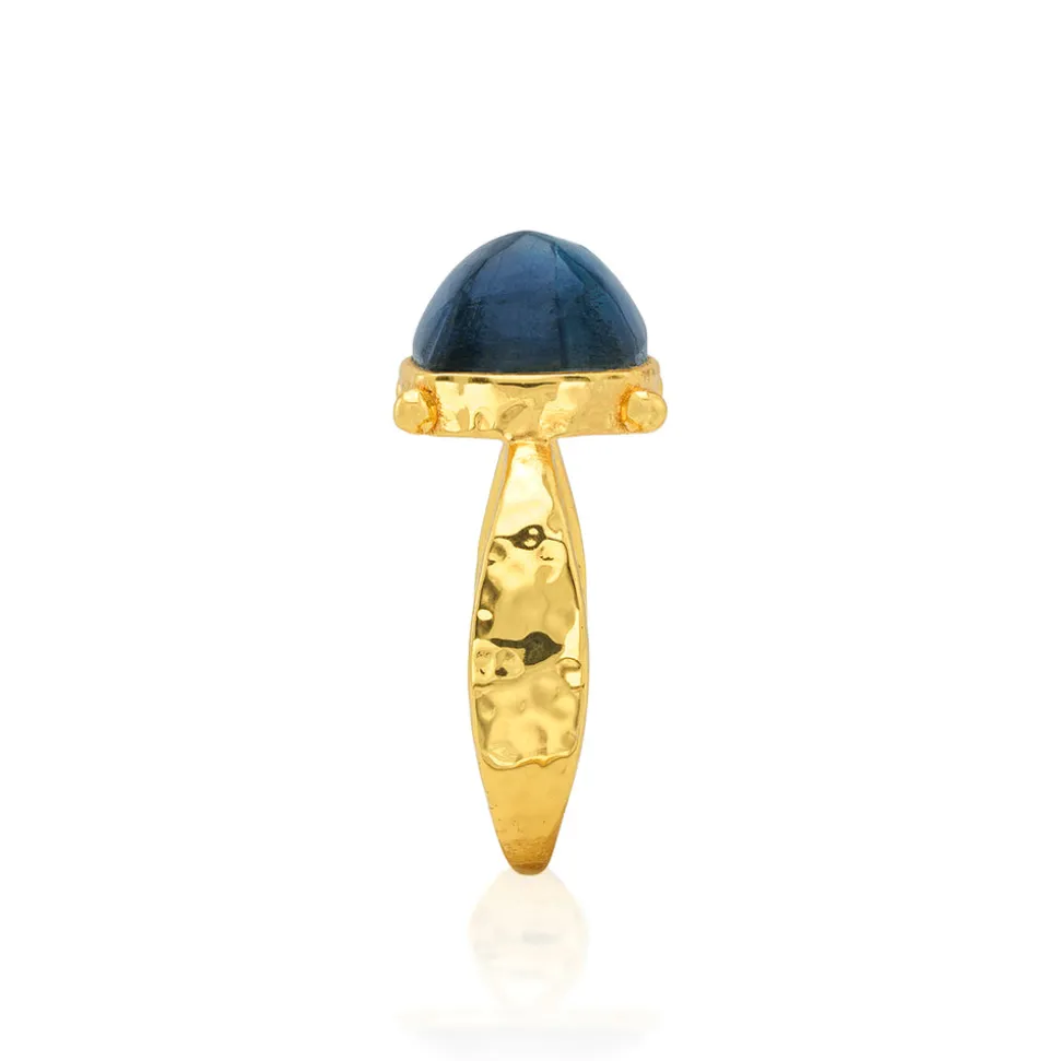 Mystic Eye Gem Ring in Blue Labradorite