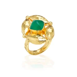 Mystic Eye Ring in Green Onyx
