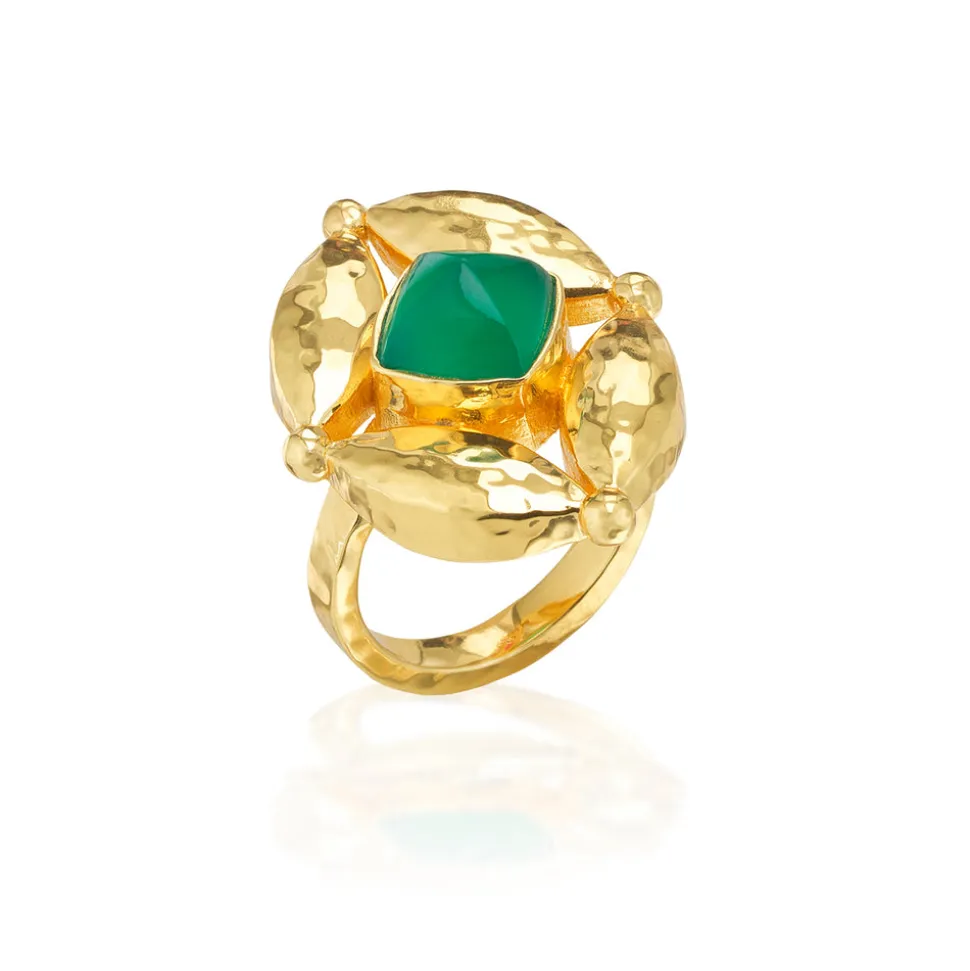 Mystic Eye Ring in Green Onyx