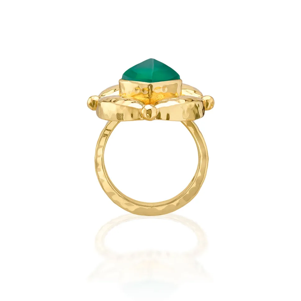 Mystic Eye Ring in Green Onyx