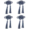 Mystic Knot Napkin Ring in Navy, Set of 4