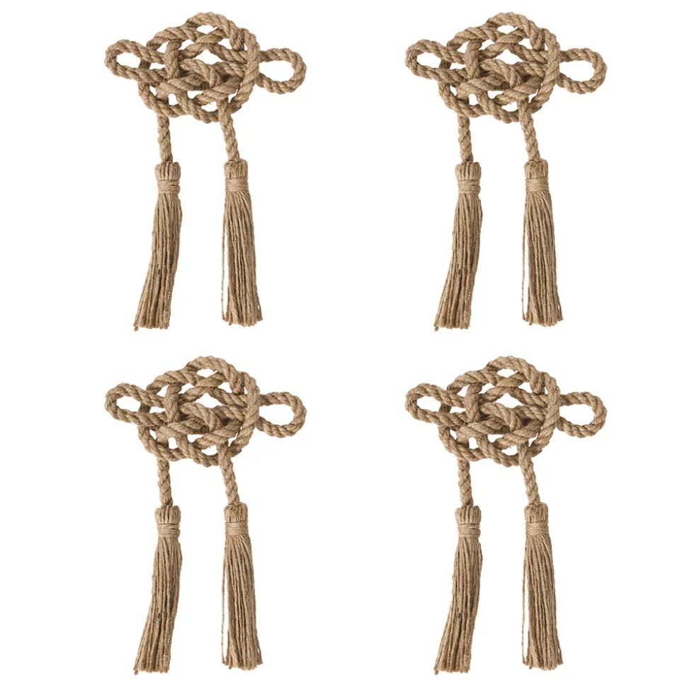 Mystic Knot Napkin Ring in Taupe, Set of 4