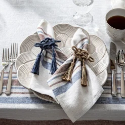 Mystic Knot Napkin Ring in Taupe, Set of 4