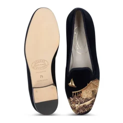 Nantucket Navy Velvet Slipper