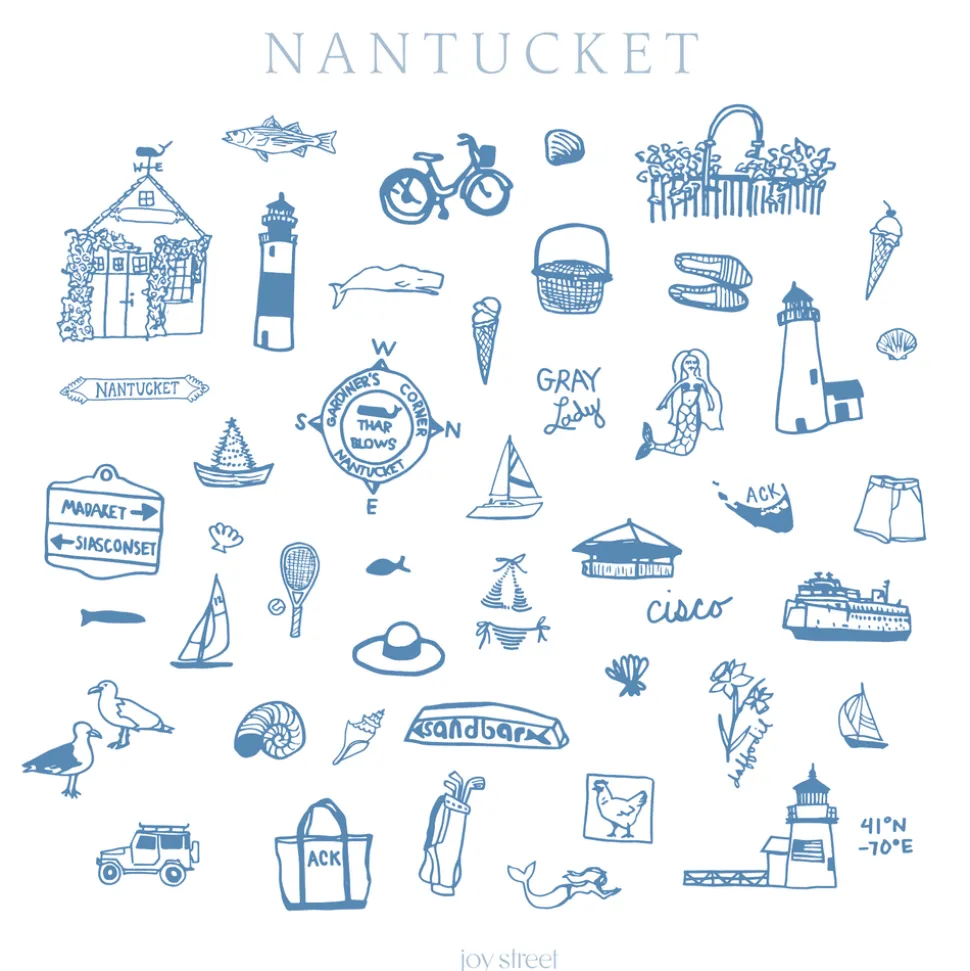 Nantucket Two Piece Kids Pajamas in Nantucket Nantucket Sky Blue