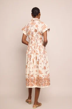 Nash Dress in Farfella Border Egret