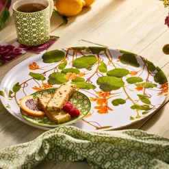 Nasturtiums Large Round Birchwood Tray