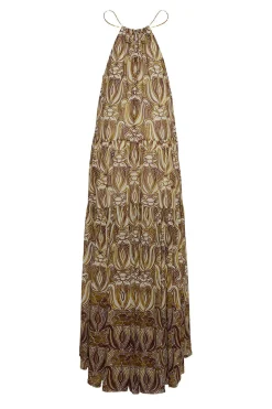 Natasha Dress in Daffodils Plum