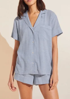 Nautico Shortie PJ Set in Wedgewood Blue/White