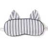 Navy French Ticking Kitty Eye Mask