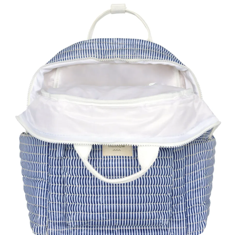 Navy Stripe Coated Backpack