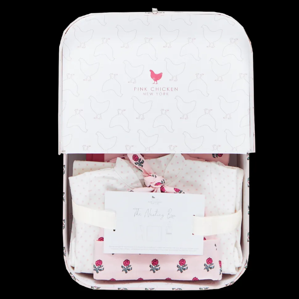 Nesting Box in Pink Tiny Flower