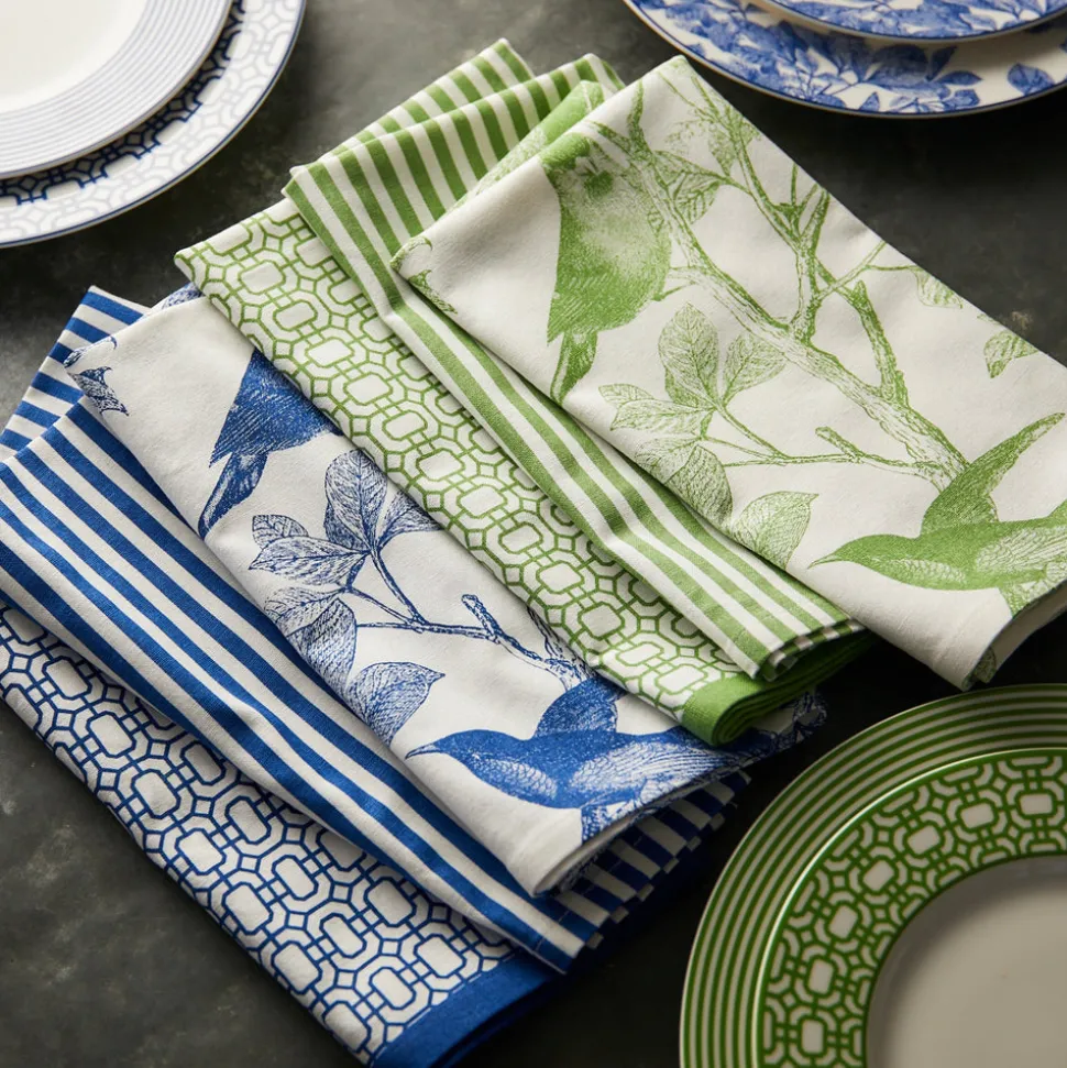 Newport Garden Gate Dinner Napkins in Green, Set of 4