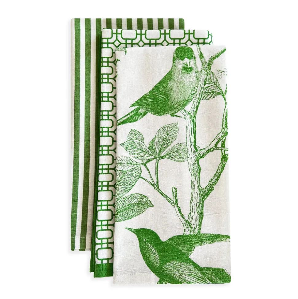 Newport Garden Gate Dinner Napkins in Green, Set of 4