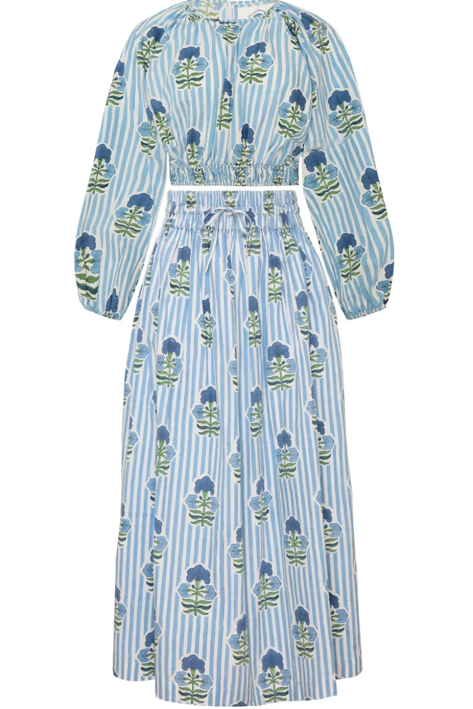 Newport Skirt in Blue & Green Flower