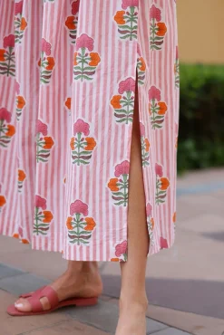Newport Skirt in Pink & Orange Flower