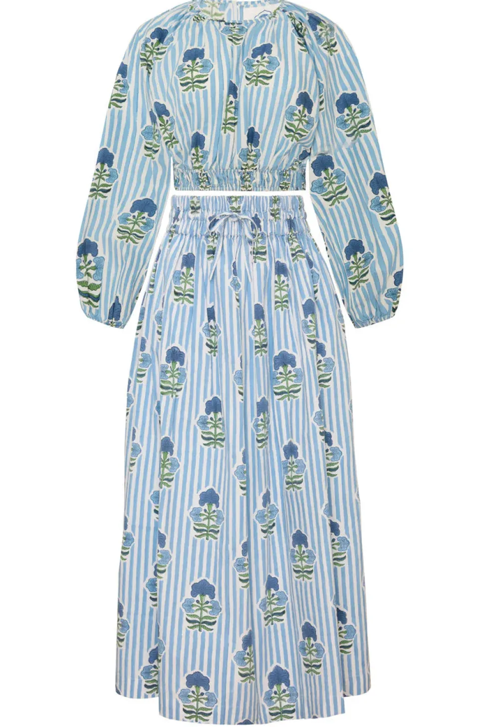 Newport Top in Blue & Green Flower