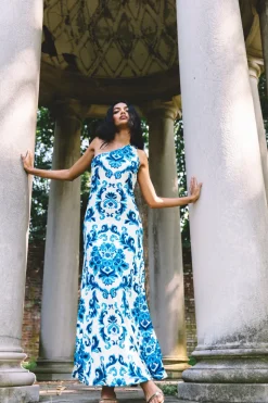 Nicky Dress in Fiore Evening Blue