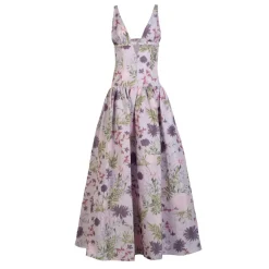 Nicolette Dress in Orchid Posy Taffeta