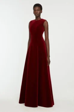 Nodin Dress in Burgundy Wind Velvet