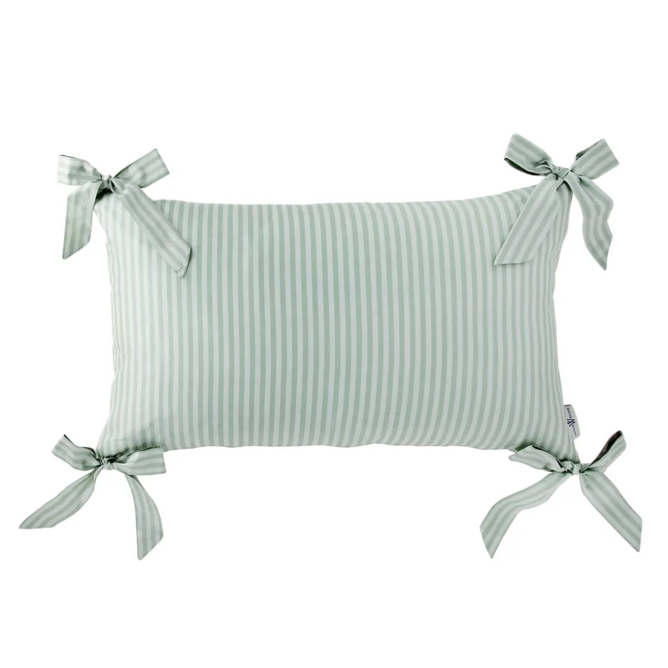 Noelle Bow Pillow in Wintergreen