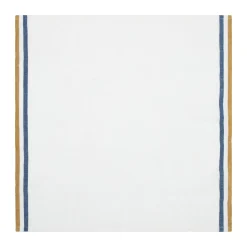 Normandy Napkins in Mustard, White, & Blue Stripes, Set of 4