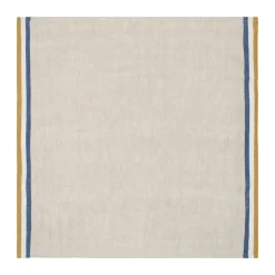 Normandy Napkins in Mustard, Natural & Blue Stripes, Set of 4