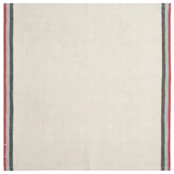 Normandy Natural Napkins in Red, Grey, & Black Stripes, Set of 4