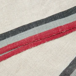 Normandy Natural Napkins in Red, Grey, & Black Stripes, Set of 4