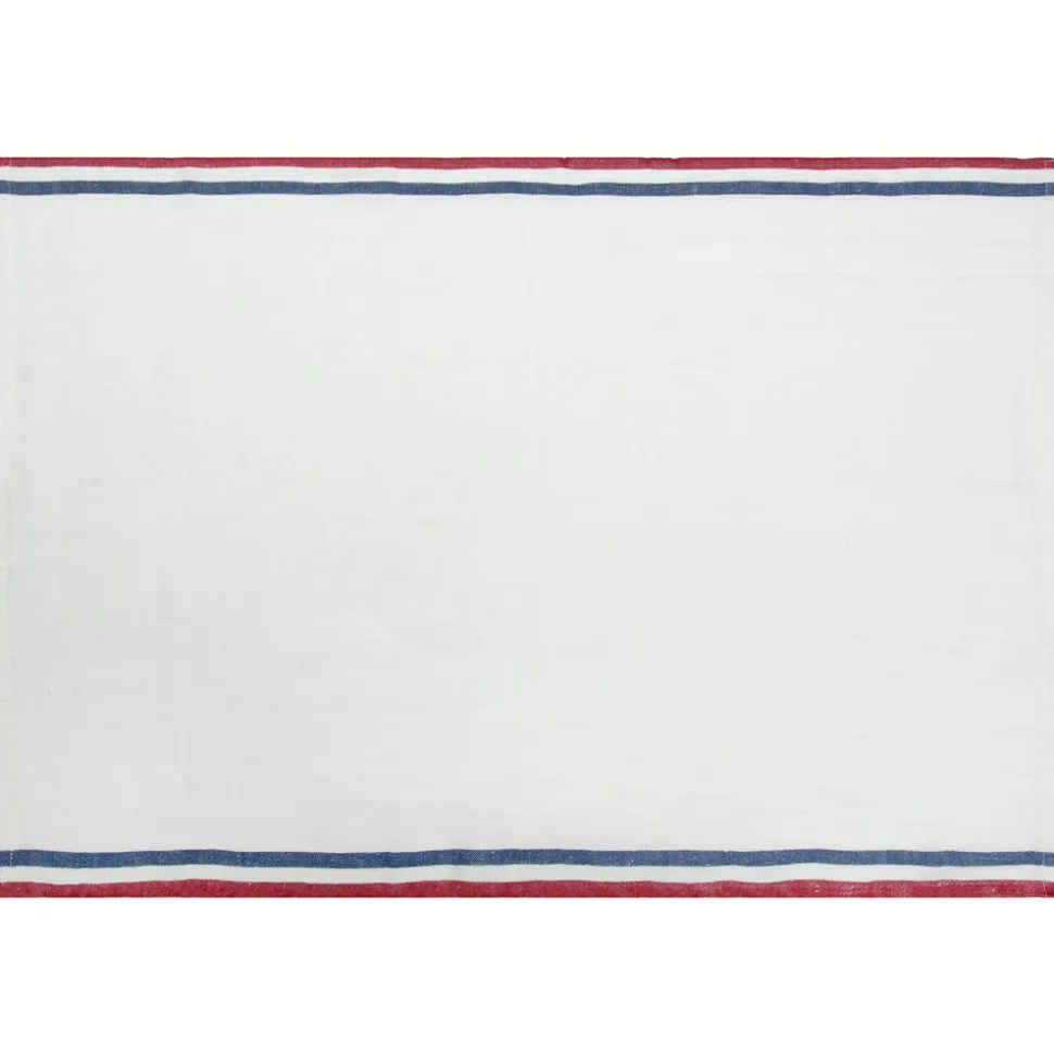 Normandy Tea Towels in Red, White, & Blue Stripes, Set of 2