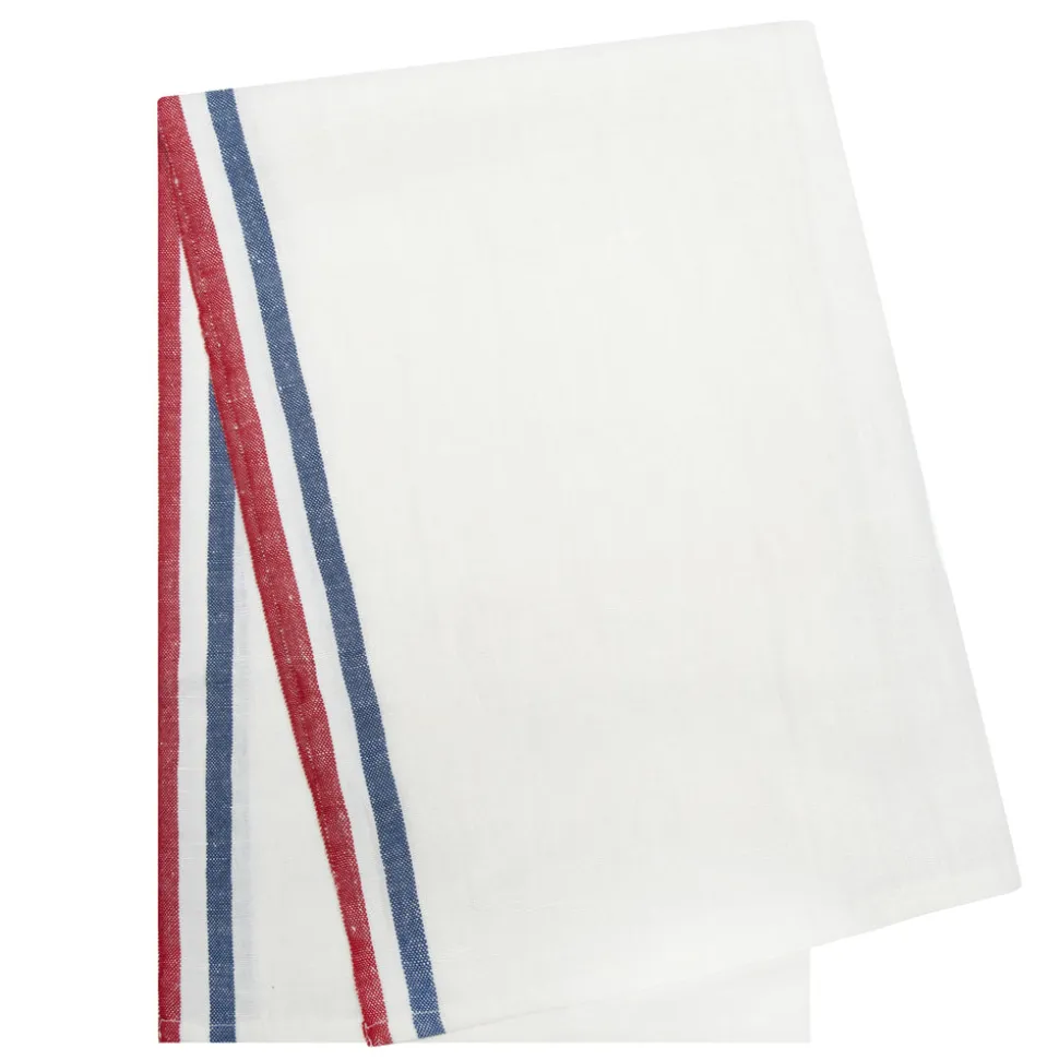 Normandy Tea Towels in Red, White, & Blue Stripes, Set of 2
