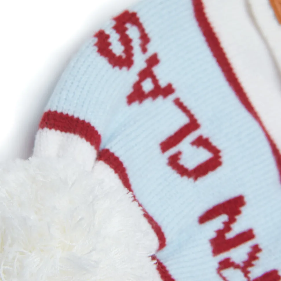 Northern Classics Knit Pom Hat in Winter White and Cloud Blue