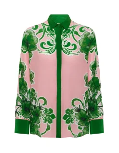 Nova Crepe Shirt in Antigua Green