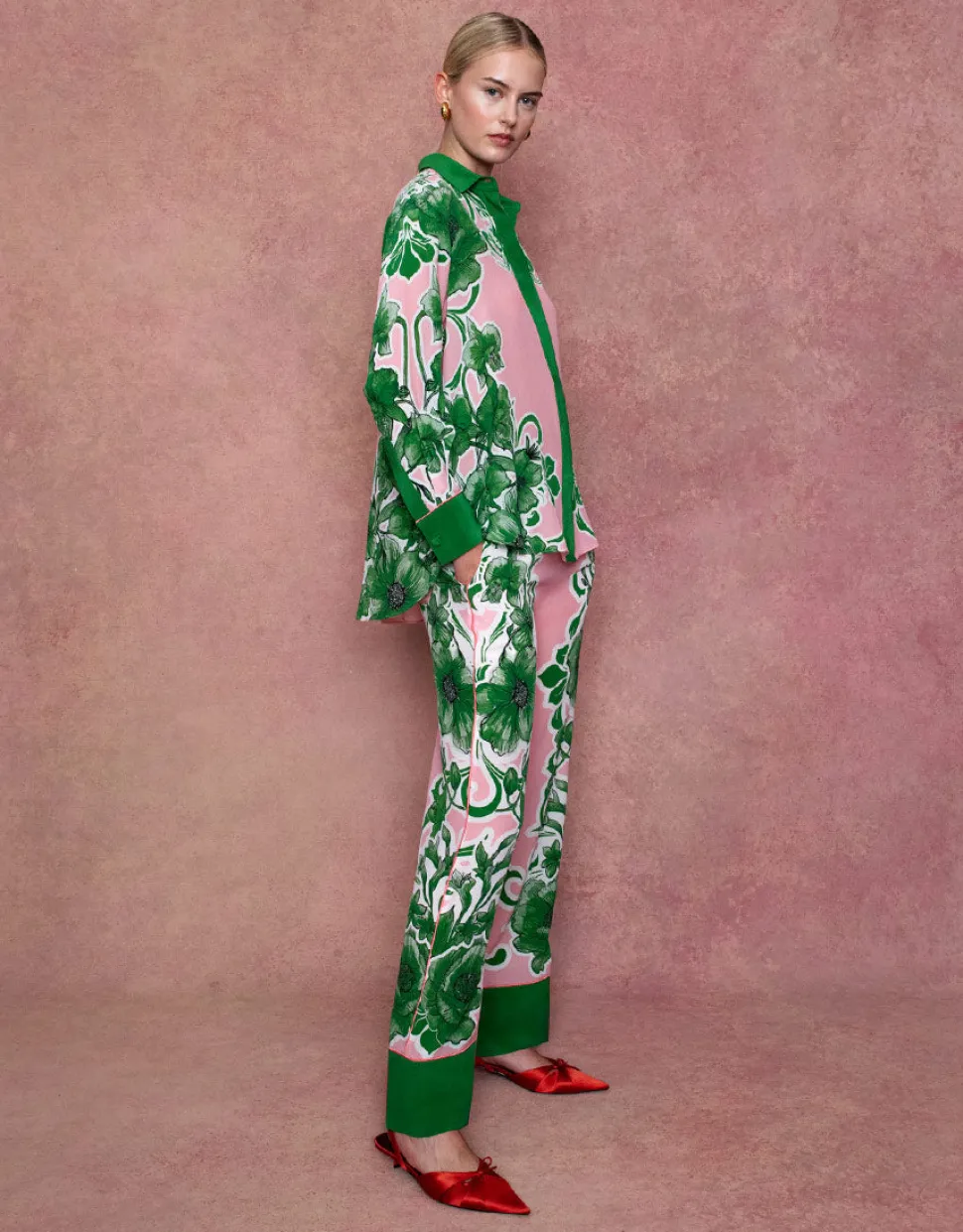Nova Crepe Shirt in Antigua Green