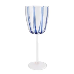 Nuovo Stripe Blue Wine Glass