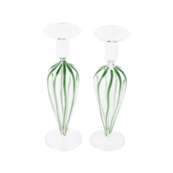 Nuovo Stripe Candlesticks, Set of 2