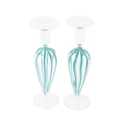 Nuovo Stripe Candlesticks, Set of 2