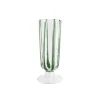 Nuovo Stripe Green Champagne Glass