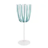 Nuovo Stripe Teal Wine Glass