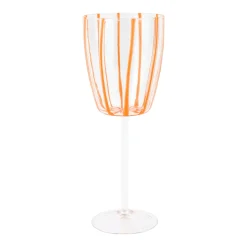 Nuovo Stripe Wine Glass in Orange