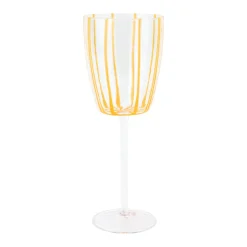 Nuovo Stripe Wine Glass in Yellow