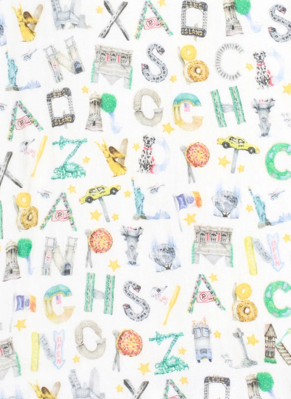 NYC Alphabet Soup Shawl Blanket