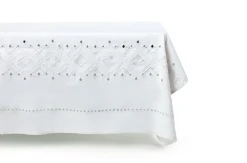 Ojete Rectangular Tablecloth in White