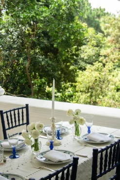 Ojete Rectangular Tablecloth in White