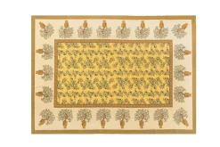 Olive Tree Tablecloth in Khaki & Blue