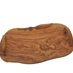 Olive Wood Cheese Board with Handles & Knife
