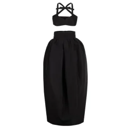 Olivia Bow Set in Black Faille
