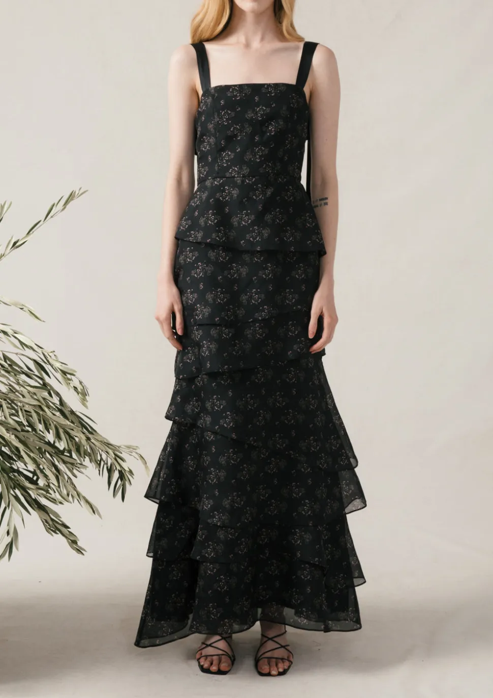 Olivia Dress in Black Flora