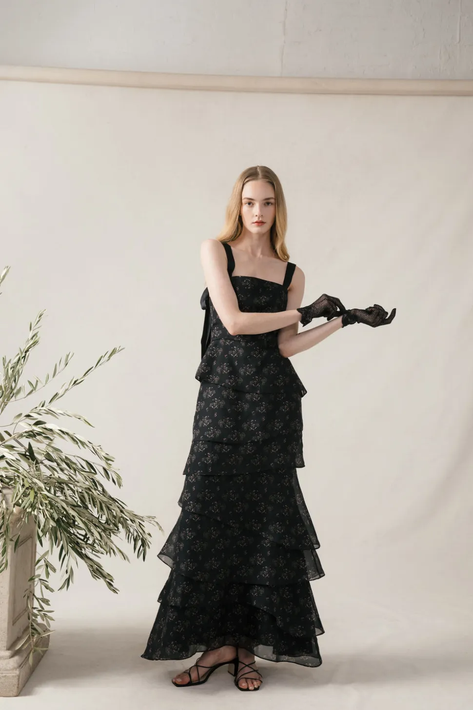 Olivia Dress in Black Flora