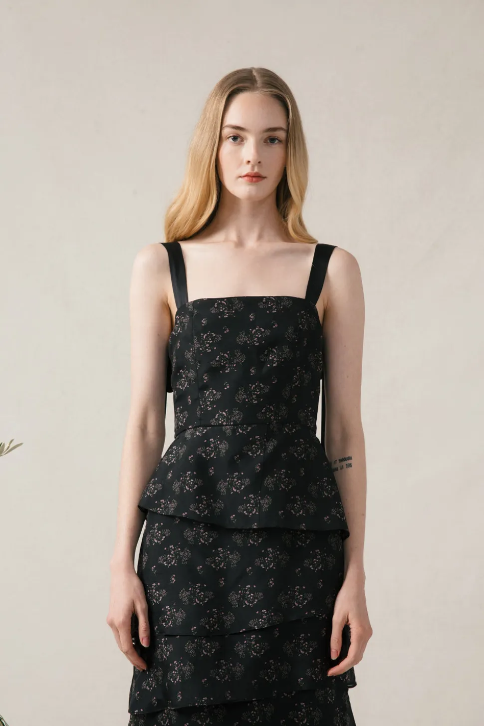 Olivia Dress in Black Flora